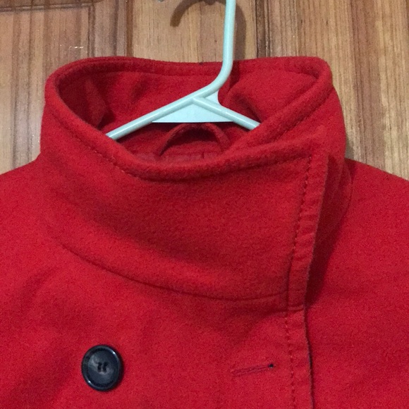 RED H&M PEA COAT - Picture 6 of 8